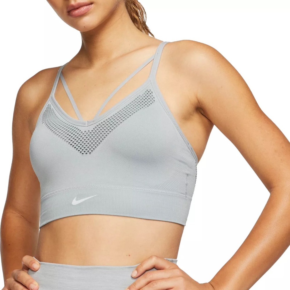 NIKE Seamless Light Bra Sports Bra Gray Dr-Fit
